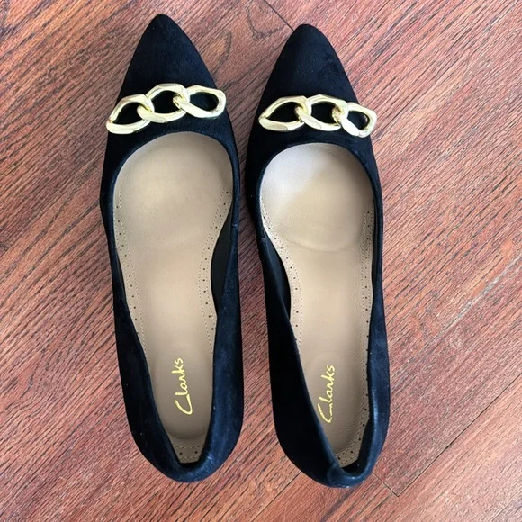 Clarks Black Suede Pumps - Picture 5 of 7